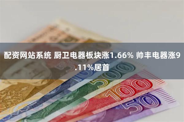 配资网站系统 厨卫电器板块涨1.66% 帅丰电器涨9.11%居首