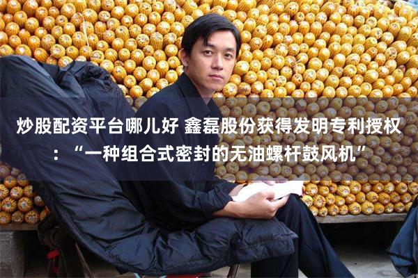炒股配资平台哪儿好 鑫磊股份获得发明专利授权：“一种组合式密封的无油螺杆鼓风机”