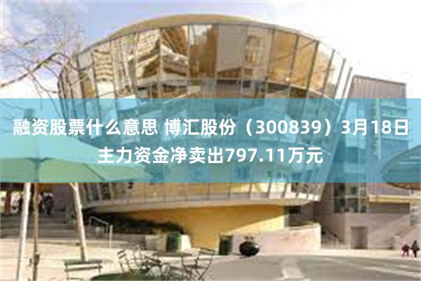 融资股票什么意思 博汇股份（300839）3月18日主力资金净卖出797.11万元