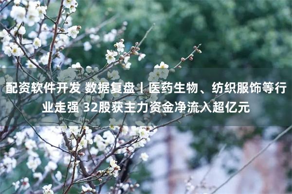 配资软件开发 数据复盘丨医药生物、纺织服饰等行业走强 32股获主力资金净流入超亿元