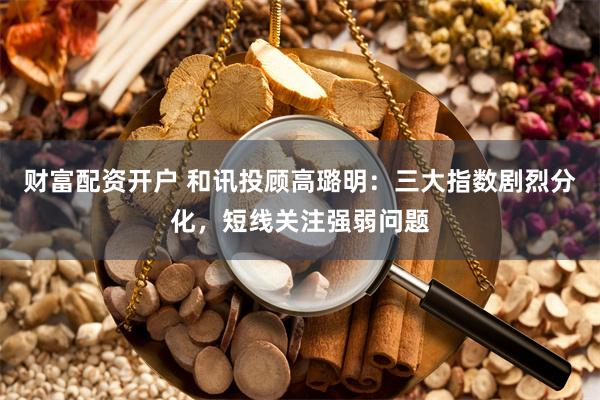 财富配资开户 和讯投顾高璐明：三大指数剧烈分化，短线关注强弱问题